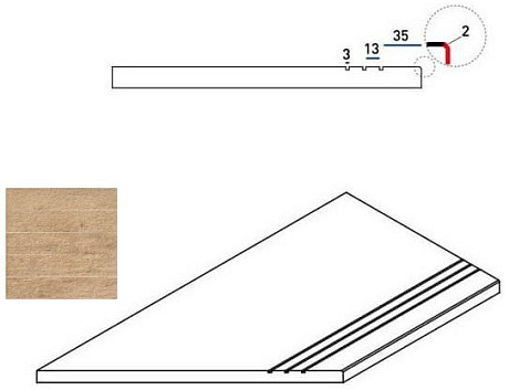 Бортик левый Olive BordoGrip Sx 620090000240 (30x60)