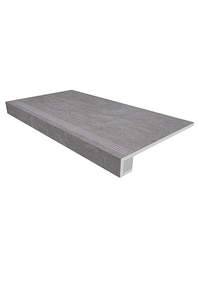Комплект (Ступень SR01 (33x120) непол. (прямоугол. бортик) с насечками + подступенок (14,5x120)
