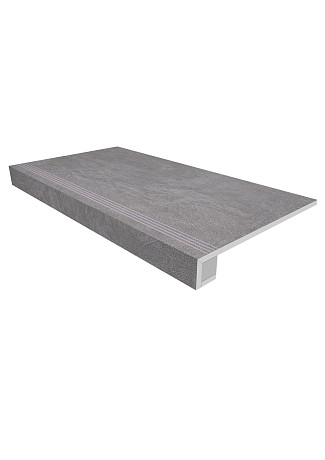 Комплект (Ступень SR01 (33x120) непол. (прямоугол. бортик) с насечками + подступенок (14,5x120)