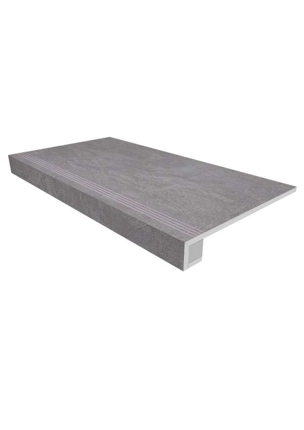 Комплект (Ступень SR01 (33x120) непол. (прямоугол. бортик) с насечками + подступенок (14,5x120) SR 01