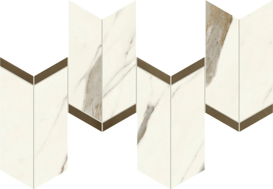 Marvel Calacatta Sublime Mosaico Chevron Lappato AF8X AF8X