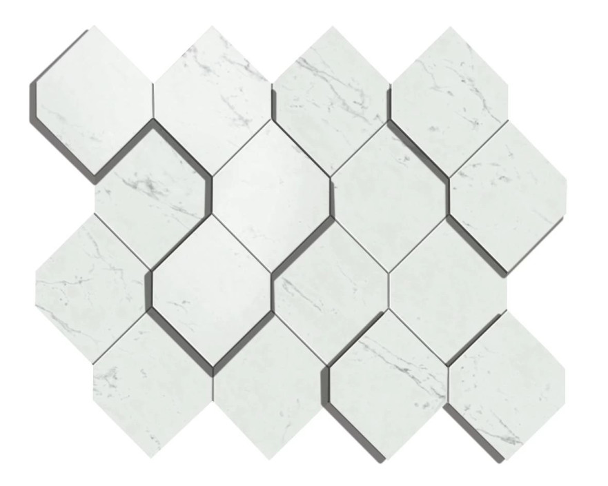 Мозаика Marvel Carrara Pure Mosaico Esagono 3D (28.2X35.3) AS4A AS4A
