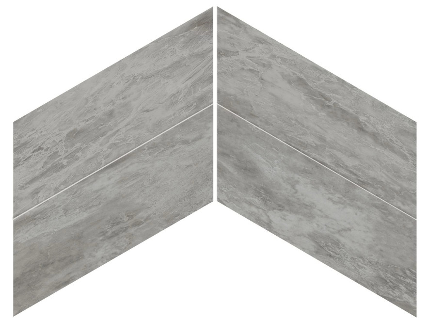 Мозаика Marvel Bardiglio Grey Chevron Lappato (22.5X22.9) AS1U AS1U