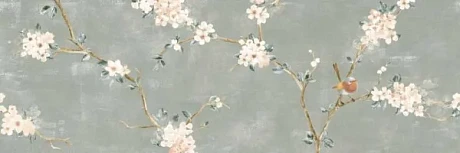 Керамическая плитка RA1X Mixed Verde Decoro Fiori di Pesco B Rett. 40x120