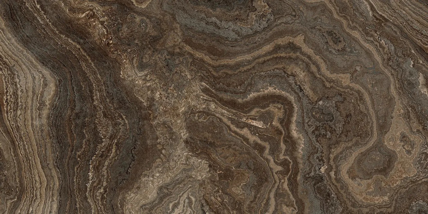 Керамогранит Rhapsody Brown wave levigato rettificato 117425 (60x120) 117425