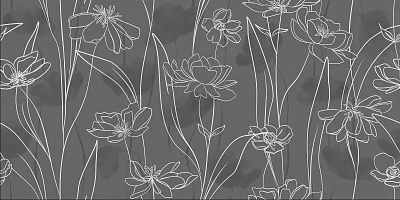 Керамогранит Floresta цветы серый ректификат (60x120) 17552