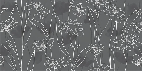Керамогранит Floresta цветы серый ректификат (60x120) 17552