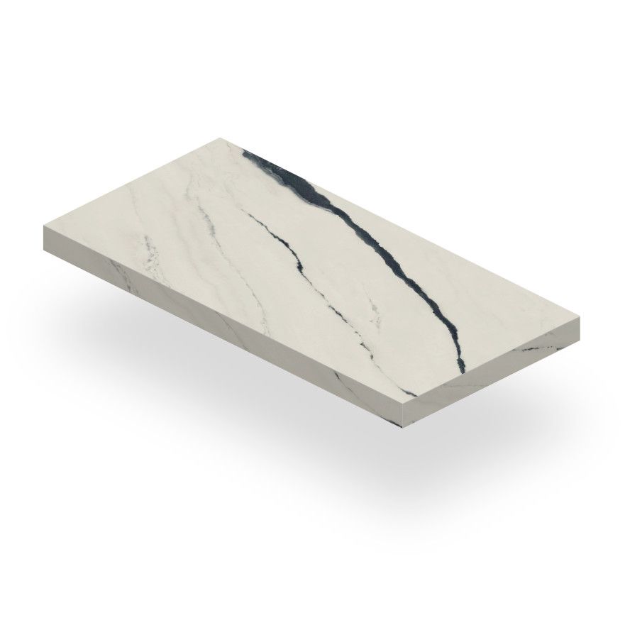 Ступень угловая левая Forte Dei Marmi Panda White Scal. Ang. SX Cer (33x120) 620070002456