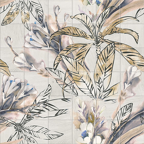 Керамическая плитка Mural AUTUMN LEAVES (brown) (120x120)