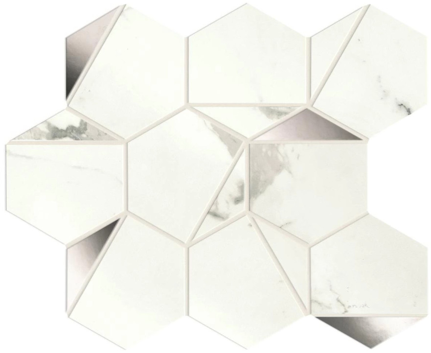 Мозаика Marvel Statuario Supremo Platino Hex Shiny (25.1x29) A4WV A4WV