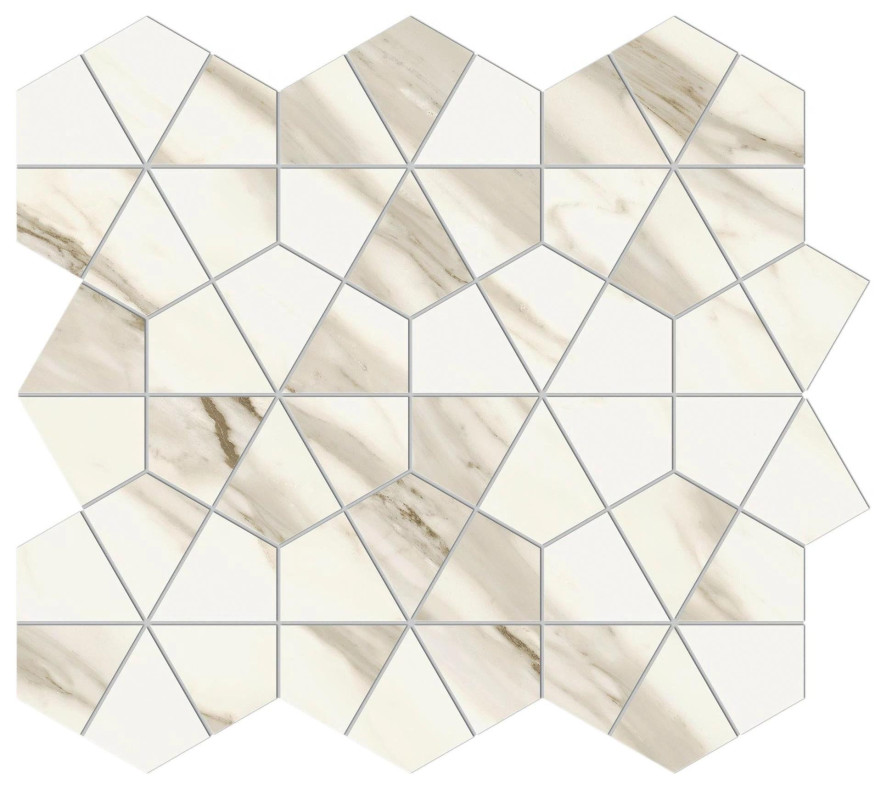 Мозаика Marvel Meraviglia Calacatta Bernini Hexagon Lapp. AJQZ (40.3x46.6) AJQZ