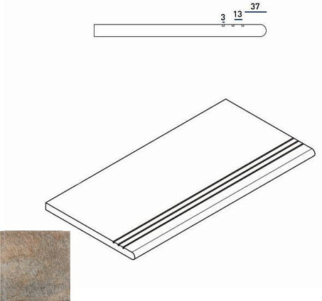 Ступень закругленная правая Emerald Gradino Round Grip Dx 620040000041 (30x60)