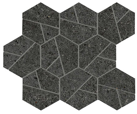Мозаика Boost Stone Tarmac Mosaico Hex (25x28.5) A7C2