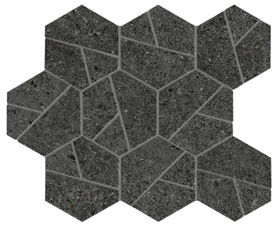Мозаика Boost Stone Tarmac Mosaico Hex (25x28.5) A7C2 A7C2
