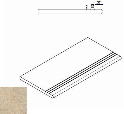 Ступень закругленная правая Sand Gradino Round Grip Dx 620040000038 (30x60)