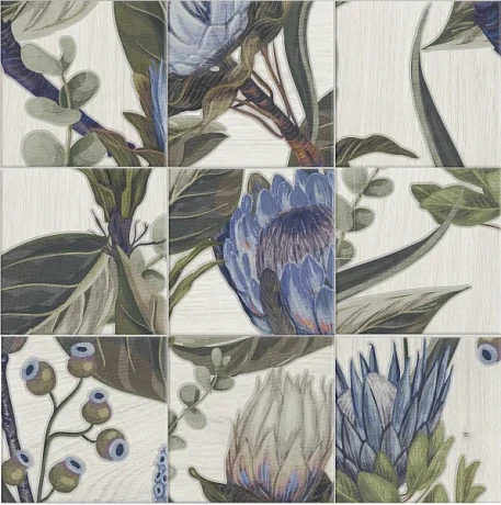 Керамическая плитка Decor Mural Blu Leaves 20x20