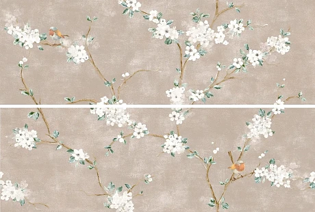 Керамическая плитка RC5M Mixed Rosa Decoro Fiori di Pesco Rett. 40x120 (A+B)