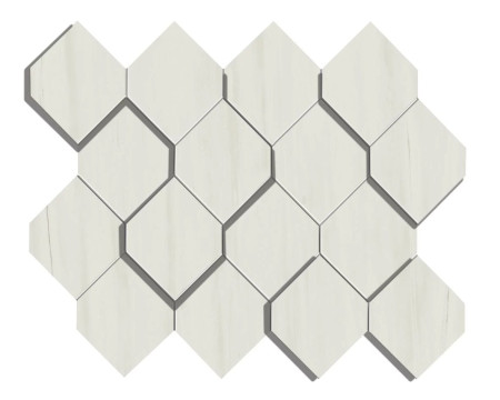 Мозаика Marvel Bianco Dol. Mosaico Esagono 3D AS36