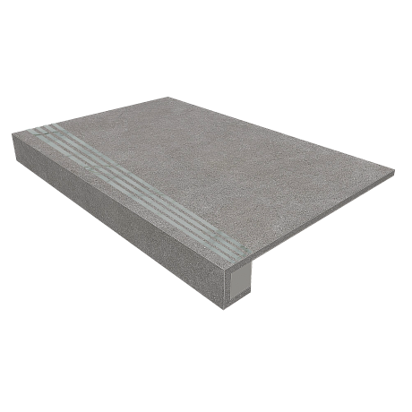 Комплект (Ступень TE02 (33x120) непол. (прямоугол. бортик) с насечками + подступенок (14,5x120)