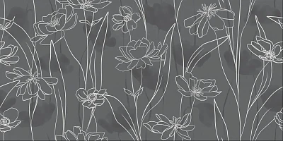 Керамогранит Floresta цветы серый ректификат (60x120) 17648