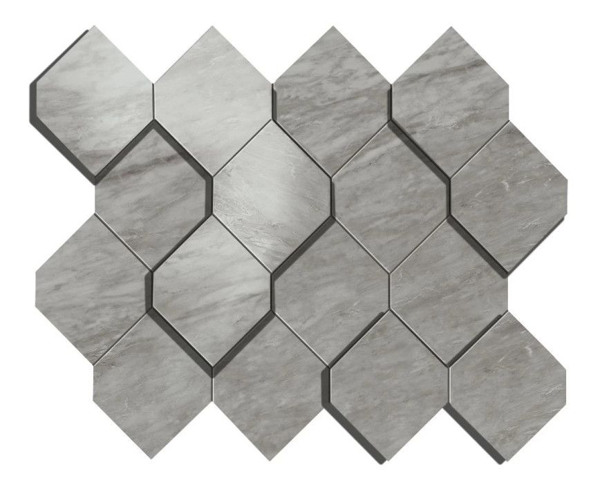 Мозаика Marvel Bardiglio Grey Mosaico Esagono 3D (28.2X35.3) AS39 AS39