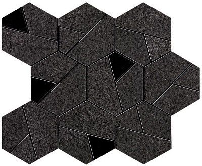 Мозаика Boost Tarmac Mosaico Hex Black (25x28.5) AN7B