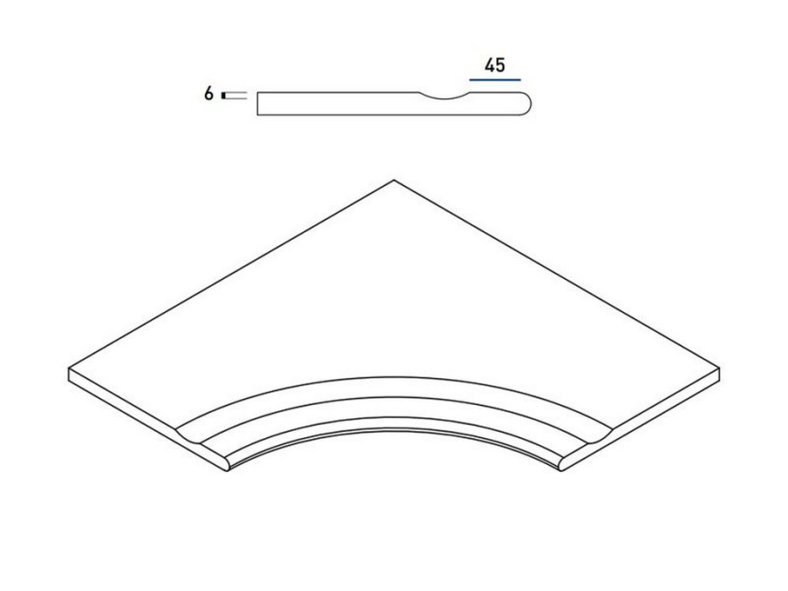 Orobico Bordo Svasato Angolare Round 30 620090000712 (60x60) 620090000712
