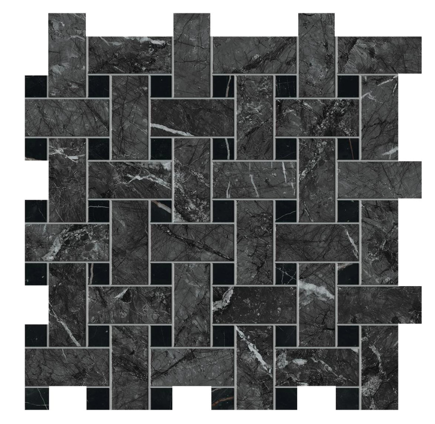 Мозаика Marvel Grigio Intenso Basket Weave Matt (30.5x30.5) AOVK AOVK