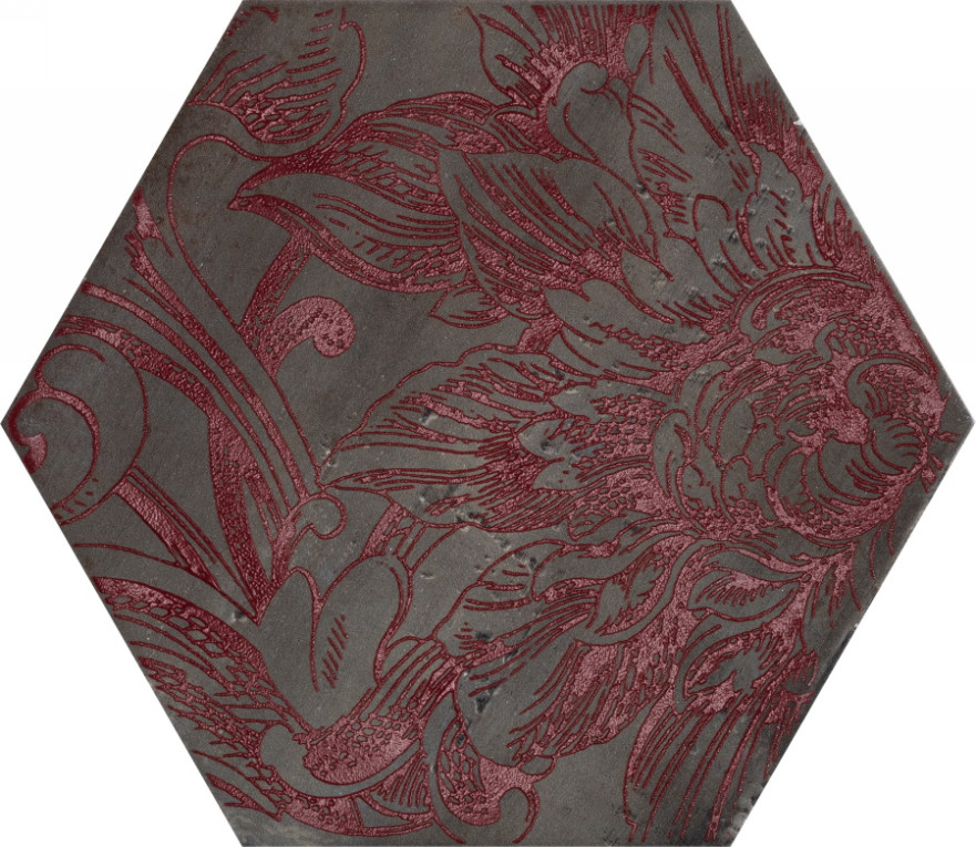 Декор Esagona Fuori damasco Rosso S/6 (24x27.7) 1073737 1073737