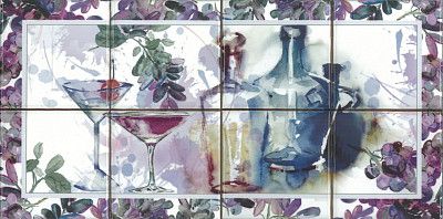 Декор Composicion Acuarela Vino (20x40)