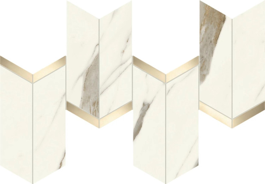 Marvel Calacatta Sublime Mosaico Chevron Lappato AF8X AF8X