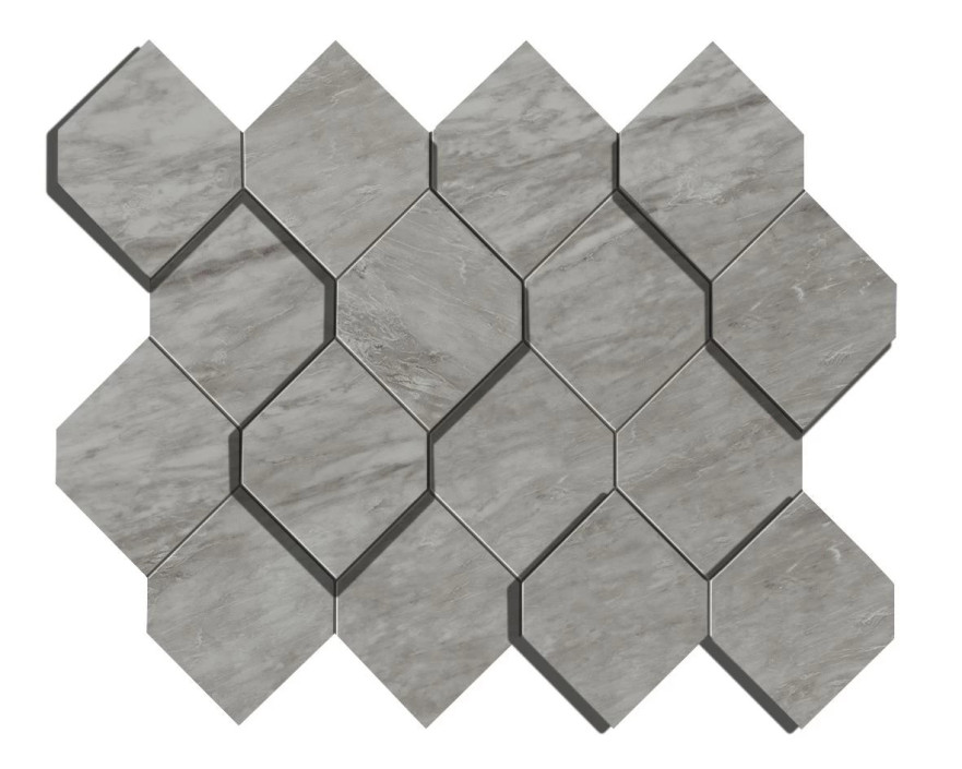 Мозаика Marvel Bardiglio Grey Mosaico Esagono 3D (28.2X35.3) AS39 AS39