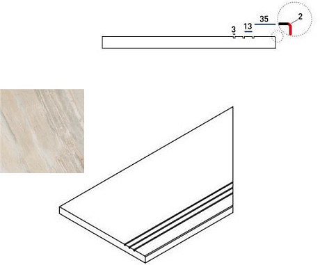 Бортик правый White Bordo Grip Dx 620090000208 (30x60)