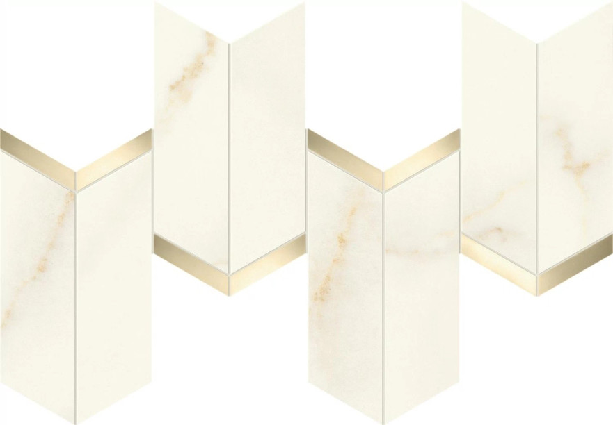 Мозаика Marvel Calacatta Apuano Mosaico Chevron Lappato (19.2x46.3) AF8W AF8W