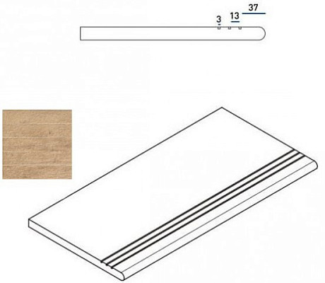 Ступень закругленная правая Olive Gradino Round Grip Dx 620040000032 (30x60)