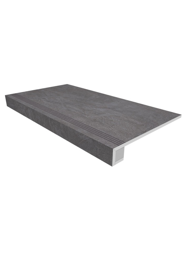 Комплект (Ступень SR06 (33x120) непол. (прямоугол. бортик) с насечками + подступенок (14,5x120) SR 06